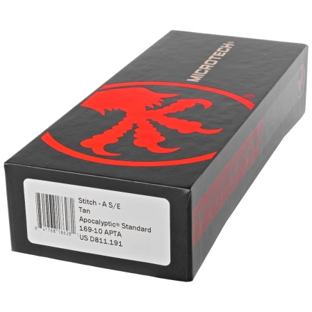 Nóż automatyczny Microtech Stitch S/E-A Tan Aluminum, Apocalyptic by Borka Blades and Tony Marfione (169-10APTA)