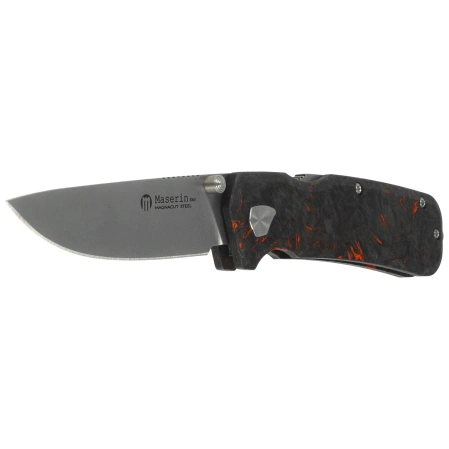 Maserin 630 Pulse Knife Black/Orange FatCarbon, Stonewashed MagnaCut by Igor Bortolussi (630/FCA)