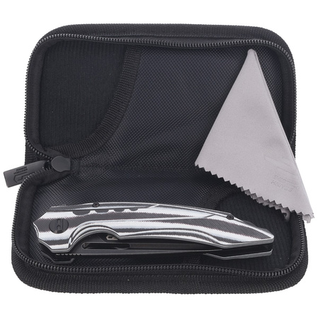 Bestech Knife Ornetta Carbon Fiber / White G10, Black Stonewash N690 by Kombou (BL02D)