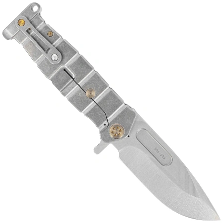 Nóż składany Medford USMC FF Tumbled Titanium, Bronze HW, Std Clip, Tumbled S90V by Greg Medford (MK2049TQ-01TM-T1CS-PT)