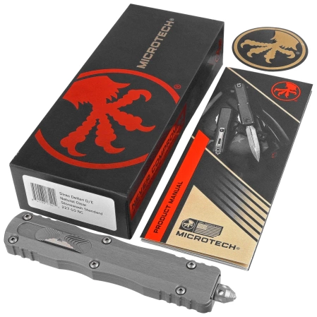 Nóż automatyczny OTF Microtech Dirac Delta D/E Natural Clear Aluminium, Stonewashed M390 by Tony Marfione (227-10NC)