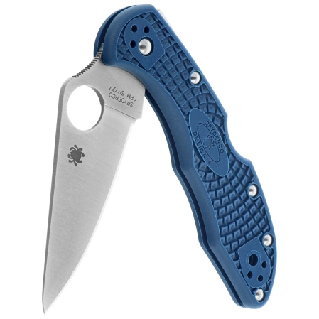 Spyderco Delica 4 Knife Cobalt Blue FRN, Satin CPM SPY27 by Sal Glesser (C11PCBL)