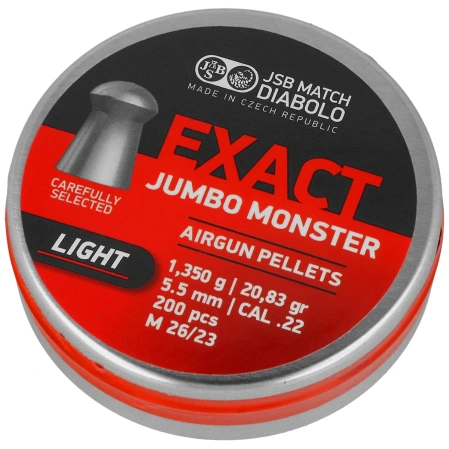 JSB Diabolo Exact Jumbo Monster Light pellets 5.52 mm, 200 pcs (546088-200)