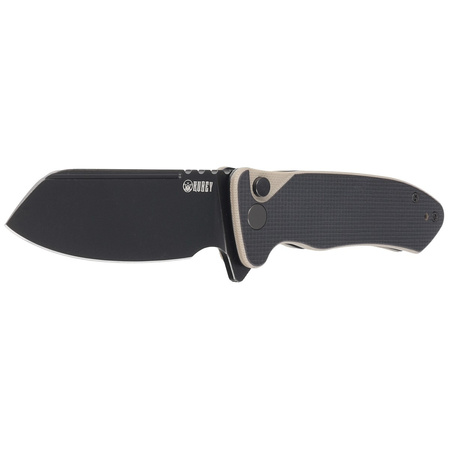 Kubey Creon Knife Black/Tan G10, Blackwashed AUS-10 (KU336F)