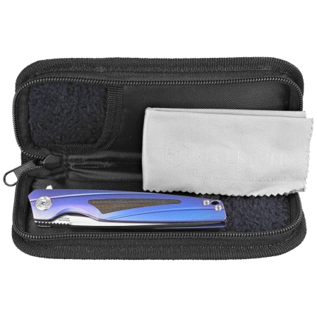 RikeKnife 803CH Blue Titanium/Carbon Fiber, Satin M390 by Richard Wu (RK803CH-B)