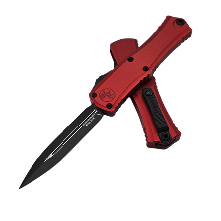 Microtech Hera II Mini D/E Red Aluminium, Black M390MK by Tony Marfione (1702M-1RD)