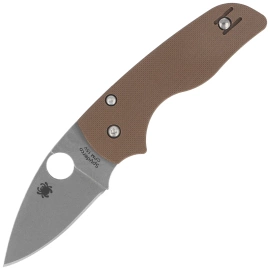 Spyderco Lil' Native Compression Lock Sprint Run Knife Brown G-10, Stonewashed CPM 15V by Eric Glesser (C230GPBN15V)