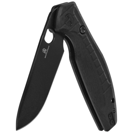 Bestechman Angry Owl Knife Black G10 w/ Carbon Fiber Pattern, Black PVD D2 by Keanu Alfaro (BMK12F-2)