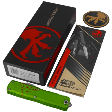 Nóż automatyczny OTF Microtech UTX-85 Gen IV D/E Zombie Aluminium, Stonewashed M390MK by Tony Marfione (12324-10Z)