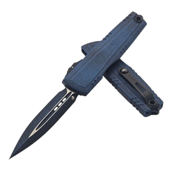 Nóż automatyczny OTF Microtech Luminary ZBP D/E Signature Weathered Blue Aluminium, Weathered Blue M390MK by Tony Marfione (1270-1WBLS)