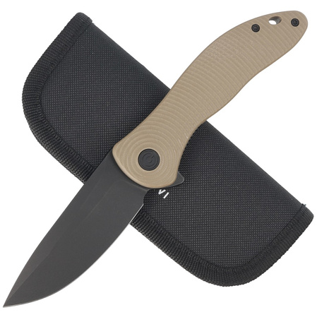 Civivi Synergy3 Tan G10, Black Stonewashed Nitro-V by Jim O'Young (C20075D-2)