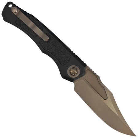 Heretic Wraith V4 Auto Black Aluminum/3M, Bronze Stonewashed MagnaCut Automatic Knife by Tony Marfione Jr. (H002-7A)