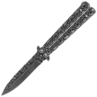 Martinez Albainox Balisong Skull Knife Gray Steel, Stonewashed 3Cr13Mov (02184)
