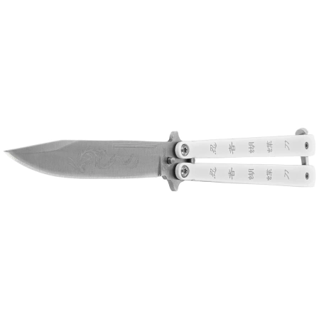 Martinez Albainox Balisong Ninja Dragon Knife White Stainless Steel, Satin 3Cr13MoV (02096)