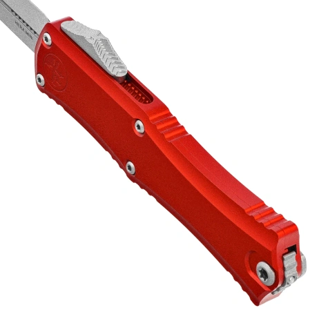 Nóż automatyczny OTF Microtech Hera II D/E Red Aluminium, Stonewashed M390MK by Tony Marfione (1702M-10RD)