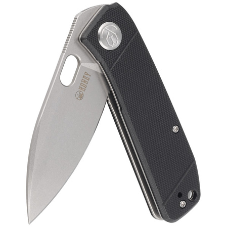 Kubey Knife Hyde, Black G10, Sand Blasted 14C28N by Colin Maisonpierre (KU2104A)