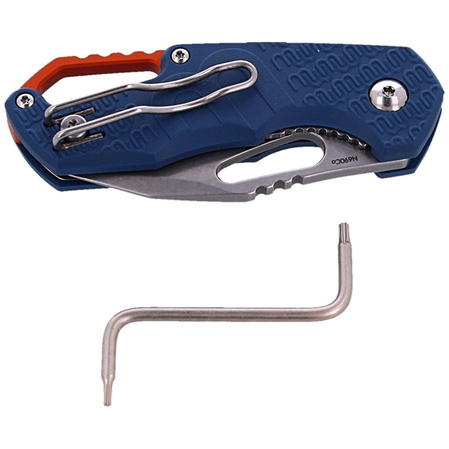 MKM Isonzo Clip Point Knife Blue FRN, Stonewashed N690 by Jesper Voxnæs (MK FX03-3PBL)