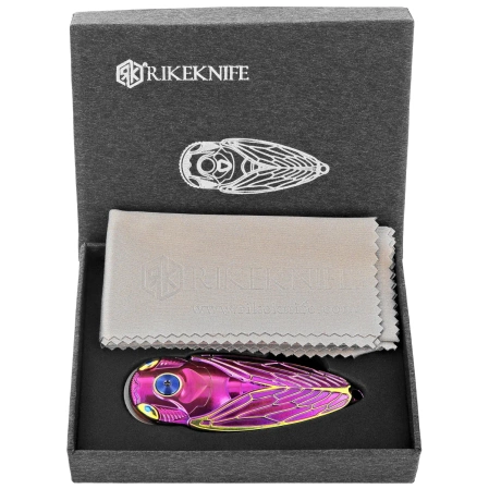 Nóż składany Rike Knife RK Cicada-PG Purple / Gold Titanium, Bead Blasted M390
