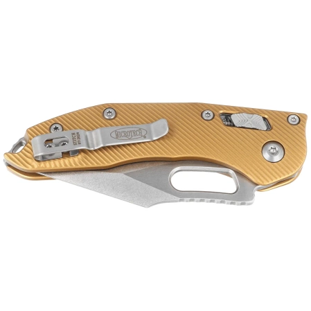 Nóż składany Microtech Stitch Ram-Lok S/E Tan Fluted Aluminium, Stonewashed P/S M390MK by Borka Blades and Tony Marfione (169RL-11FLTA)