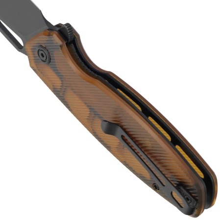 Kubey Knife Tityus Ultem, Black Stonewashed D2 (KU322M)