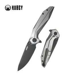 Kubey Nova Knife Gray Titanium, Black Stonewashed 14C28N (KB235E)