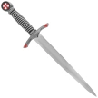 Sztylet templariuszy Decor Habitat Templar Dagger Black/Silver ABS, Satin (S0302)