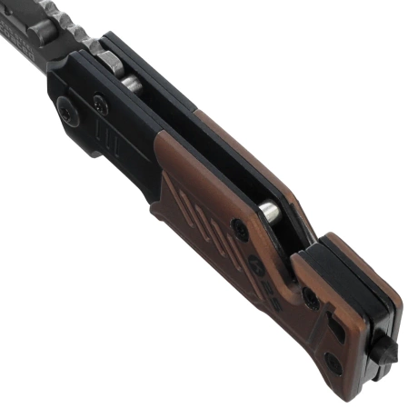 K25 RK-19652 Folding Neck Knife Rubbered Black / Coyote Aluminum, Titanium 7Cr17MoV