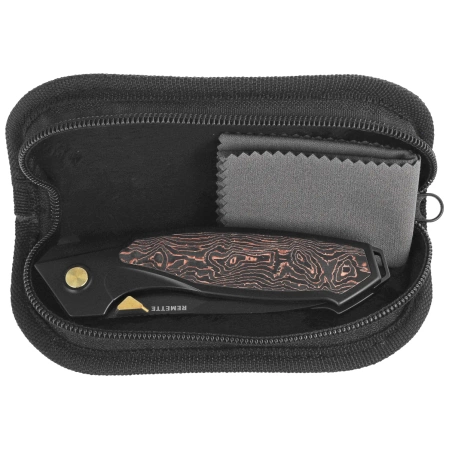 Remette Kingfisher Knife Black Titanium/Copper Carbon Fiber, Black DLC M390 (RTKF5)