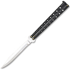 Martinez Albainox Big Balisong Knife Black Zamak, Mirror 3Cr13MoV (02052-N)