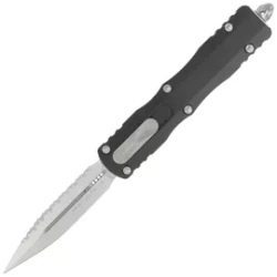 Microtech Dirac Delta D/E OTF Knife Black Aluminum, Stonewashed F/S by Tony Marfione (227-12)