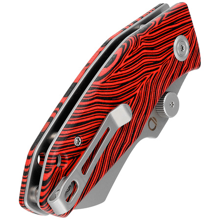 Kubey Knife Monsterdog Black/Red G10, Bead Blasted N690 by Dmitry Osarenko (KU337F)