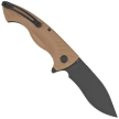 Kubey Timberwolf KU208H Knife Tan G10, Blackwashed 14C28N