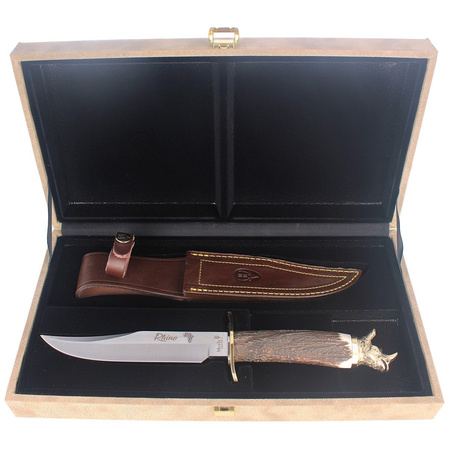 Muela Knife Big Five Deer Stag, Satin 1.4116 Gift Box (RHINO-16BF)