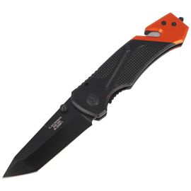 Herbertz CJH Rescue Knife Black/Red Aluminum, Epoxy Coated 420 (203911)