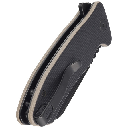 Nóż składany Kubey Creon Black/Tan G10, Blackwashed AUS-10 (KU336F)