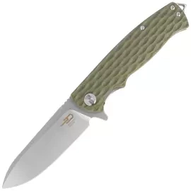 Nóż składany Bestech Grampus Green G10, Stonewashed/Satin D2 (BG02B)