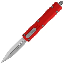 Nóż automatyczny OTF Microtech Dirac D/E Red Aluminium, Stonewashed M390 by Tony Marfione (225-10RD)