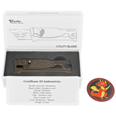 Reate EXO-U-V2 Diamond Pattern OTF Gravity Knife Bronze Aluminium, Stainless Steel (EXO-U-V2 DPB)