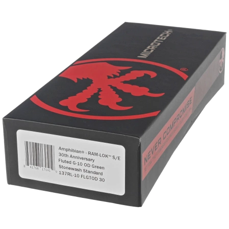 Microtech Amphibian Ram-Lok S/E 30th Anniversary Knife Fluted OD Green G10, Stonewashed M390MK by Tony Marfione (137RL-10FLGTOD30)