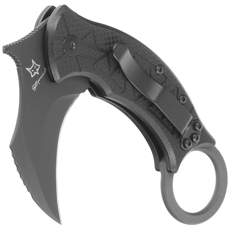 Nóż składany FOX Tribal K Karambit Black G10, Black Top Shield N690Co by Doug Marcaida (FX-802)