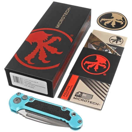 Nóż automatyczny Microtech LUDT Gen III S/E Turquoise Aluminium, Apocalyptic P/S M390MK by Tony Marfione (1135-11APTQ)