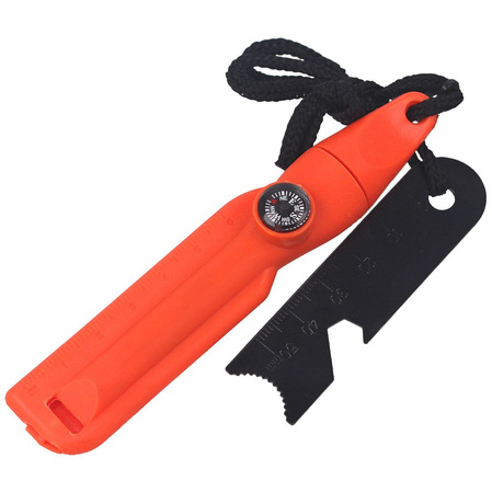 Krzesiwo Barbaric Fire Starter z kompasem, gwizdkiem Orange (39135-NA)
