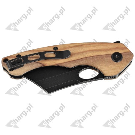 Bestech Knife Skirmish Natural Olivewood, Black Stonewashed 154CM (BL06C)