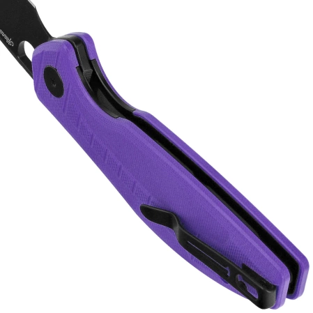 Bestechman Angry Owl Knife Purple G10, Black PVD D2 by Keanu Alfaro (BMK12E-2)