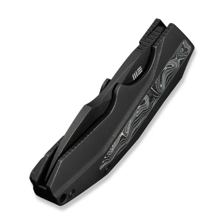 WeKnife Coral Black Titanium/Aluminum Foil Carbon Fiber, Black Stonewashed CPM 20CV by Gustavo T. Cecchini (WE24044-1)