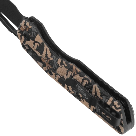 Microtech MSI S/E Ram-Lok Claw Burst Camo Tri-Grip Polymer, Black M390MK by Tony Marfione (210T-1PMCWC-Z4)