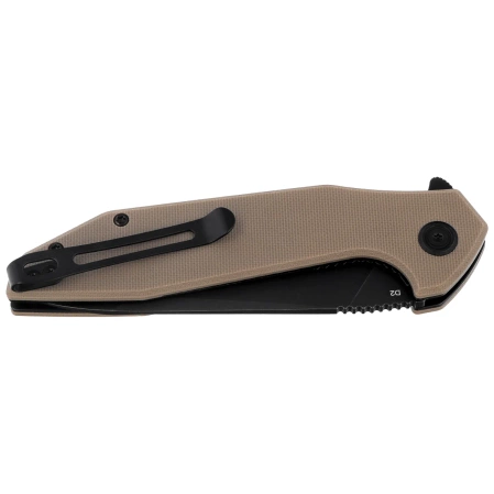 Kubey Nova LL KU117K Knife Tan G10, Blackwashed D2