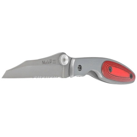 Muela KSC-7R Gray Aluminum/Red Pakka Wood, Satin 440C Knife