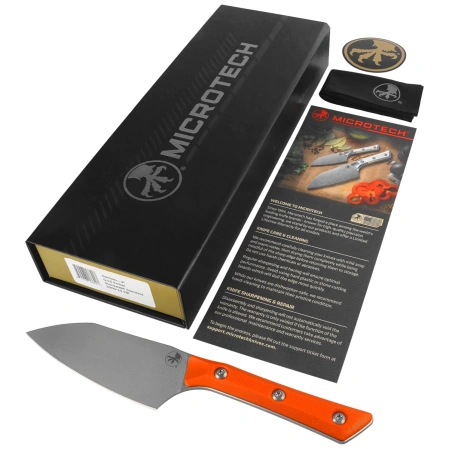 Nóż kuchenny Microtech Santoku 4.2" Ember G10, Stonewashed M390MK (3300-10EM)
