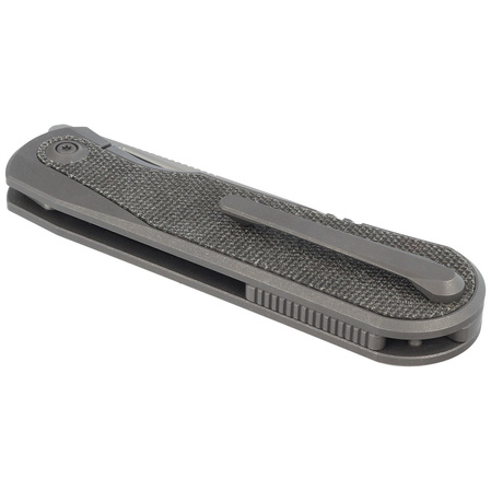 Nóż składany WE Knife Baloo Grey Titanium / Dark Green Micarta, Silver Bead Blasted CPM 20CV by Ostap Hel (WE21033-4)